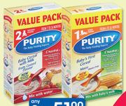Purity Cereal Stage 1 Or Stage 2 Just Add Milk-2 x 450g