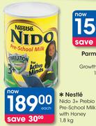 Nestle Nido 3+ Prebio Pre-School Milk With Honey-1.8kg