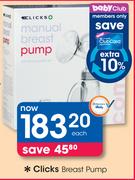 Clicks Breast Pump-Each