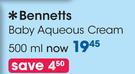 Bennetts Baby Aqueous Cream-500ml