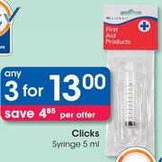 Clicks Syringe-3x5ml