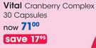Vital Cranberry Complex 30 Capsules-Per Pack