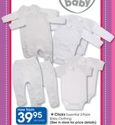 Clicks Essential 2 Pack Baby Clothing-Per Pack