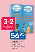 Zinplex Junior Sugar-Free or Regular Syrup-200ml Each