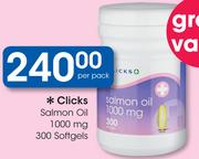 Clicks Salmon Oil 1000mg 300 Softgels-Per Pack