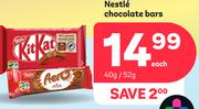 Nestle Chocolate Bars-40g/52g Each