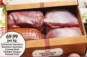 Christmas Hamper Of Boneless Gammon, Corned Beef, Pickled Tongue & Pickled Pork-Per Kg