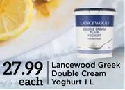 Lancewood Greek Double Cream Yoghurt-1Ltr