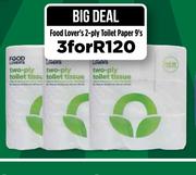 Food Lover's 2 Ply Toilet Paper-For 3 x 9's