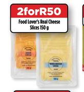 Food Lover's Real Cheese Slices-For 2 x 150g