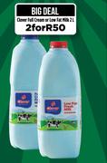 Clover Full Cream Or Low Fat Milk-For 2 x 2Ltr