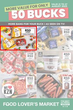 Food Lover's Market KwaZulu-Natal : More Value For Only 50 Bucks (21 August - 27 August 2023), page 1