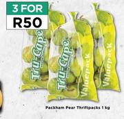 Packham Pear Thriftpacks-For 3 x 1Kg