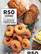 1 x Cinnamon Doughnuts 9s, 1 x Banana Bread-Combo