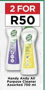 Handy Andy All Purpose Cleaner Assorted-For 2 x 750ml