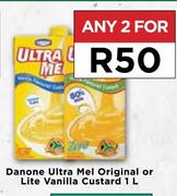 Danone Ultra Mel Original Or Lite Vanilla Custard-For 2 x 1L