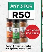 Food Lover's Herbs Or Spices Assorted-For 3