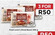 Food Lover's Diced Bacon-For 3 x 200g