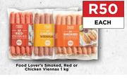 Food Lover's Smoked, Red Or Chicken Viennas-1Kg Each