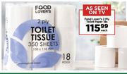 Food Lover's 2 Ply Toilet Paper 18s Pack-Each
