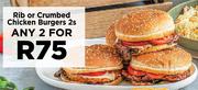 Rib Or Crumbed Chicken Burgers 2s-For Any 2