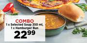 1 x Selected Soup 350ml, 1 x Hamburger Bun-Combo