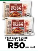 Food Lover's Diced Bacon-2 x 200g Per Deal