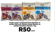 Food Lover's Sugared Fruit Dainties Or Lollies 500g Each