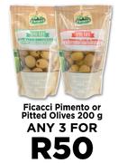 Ficacci Pimento Or Pitted Olives-For Any 3 x 200g