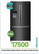 Hisense 536Ltr Black Fridge With French Door H720FSB-WD