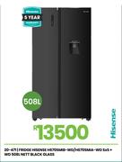 Hisense 508Ltr Black Glass Fridge + WD H670SMIB-WD/H670SMIA-WD