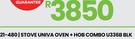 Univa Oven + Hob Stove Combo BLK U336B