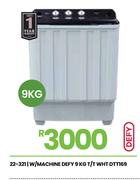 Defy 9Kg T/T Washing Machine WHT DTT169