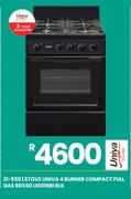 Univa 4 Burner Compact Full Gas Stove 60X60 UG016BI BLK