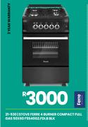 Ferre 4 Burner Compact Full Gas Stove 50X60 F5S40G2.FDI.B BLK