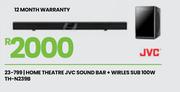 JVC Home Theatre Sound Bar + Wireless SUB 100W TH-N239B