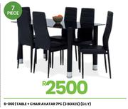 Avatar 7PC (3 Boxes) (D.I.Y) Table + Chair D/Suite