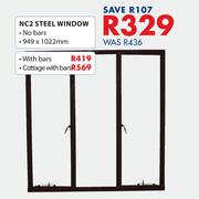 NC2 Steel Window Cottage With Bars 949 x 1022mm