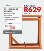 Swartland NE1 Hardwood Window 584 x 584mm E1 Small Pane