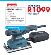 Makita 190W Orbital Sander Includes Dust Bag BO3710