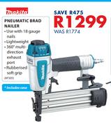 Makita Pneumatic Brad Nailer Including Case AF505