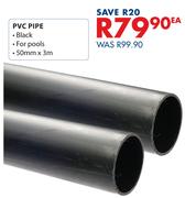 PVC Pipe 50mm x 3m-Each