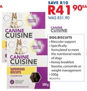 Canine Cuisine Dog Biscuits-500g Each