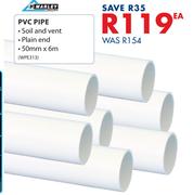 Marley PVC Pipe-50mm x 6m Ea
