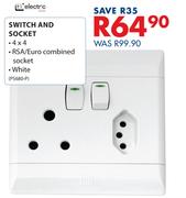 Electro Switch & Socket White-4 x 4