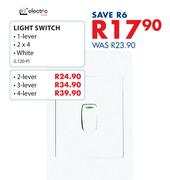 Electro Light Switch 4 Lever White-2 x 4