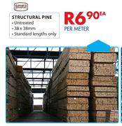 Structural Pine-38 x 38mm Each