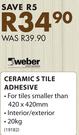 Weber Ceramic S Tile Adhesive-20Kg