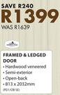 Swartland Framed & Ledged Door-813 x 2032mm