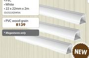 Ellies D Line Trunking PVC Wood Grain-22 x 22mm x 2m Each